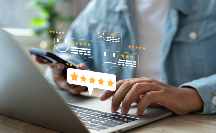 インターネットの評価を確認する人