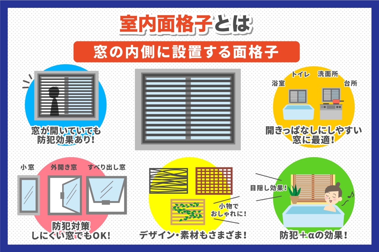 室内面格子とは？窓が開いた状態でも住居侵入を防ぐ！