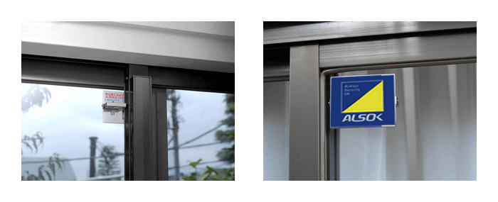 窓用補助錠「ALSOKロック」とALSOKマーク