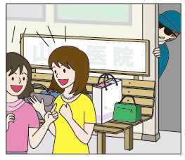 イラスト「置き引き」